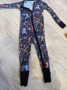 Little Sleepies Dark Gray Villains Zip One-Piece Footie